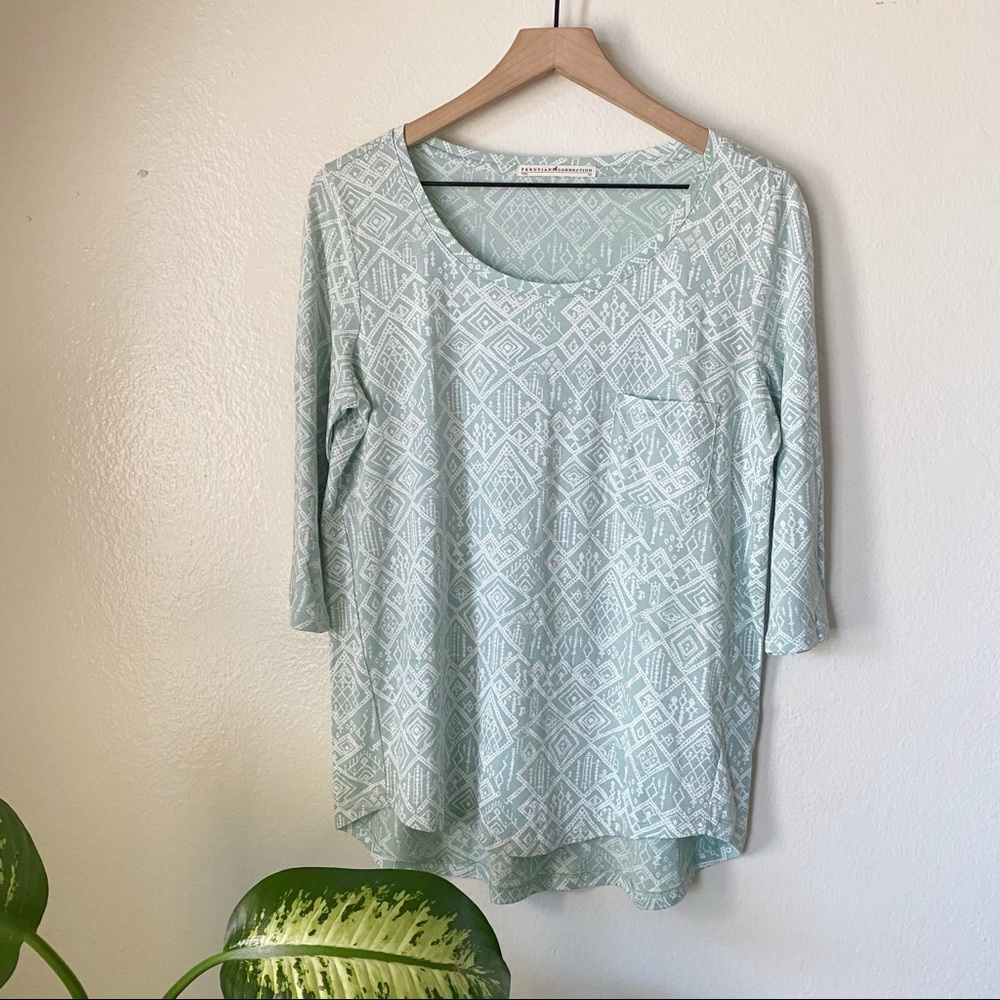Peruvian Connection | Mint Patterned Top
